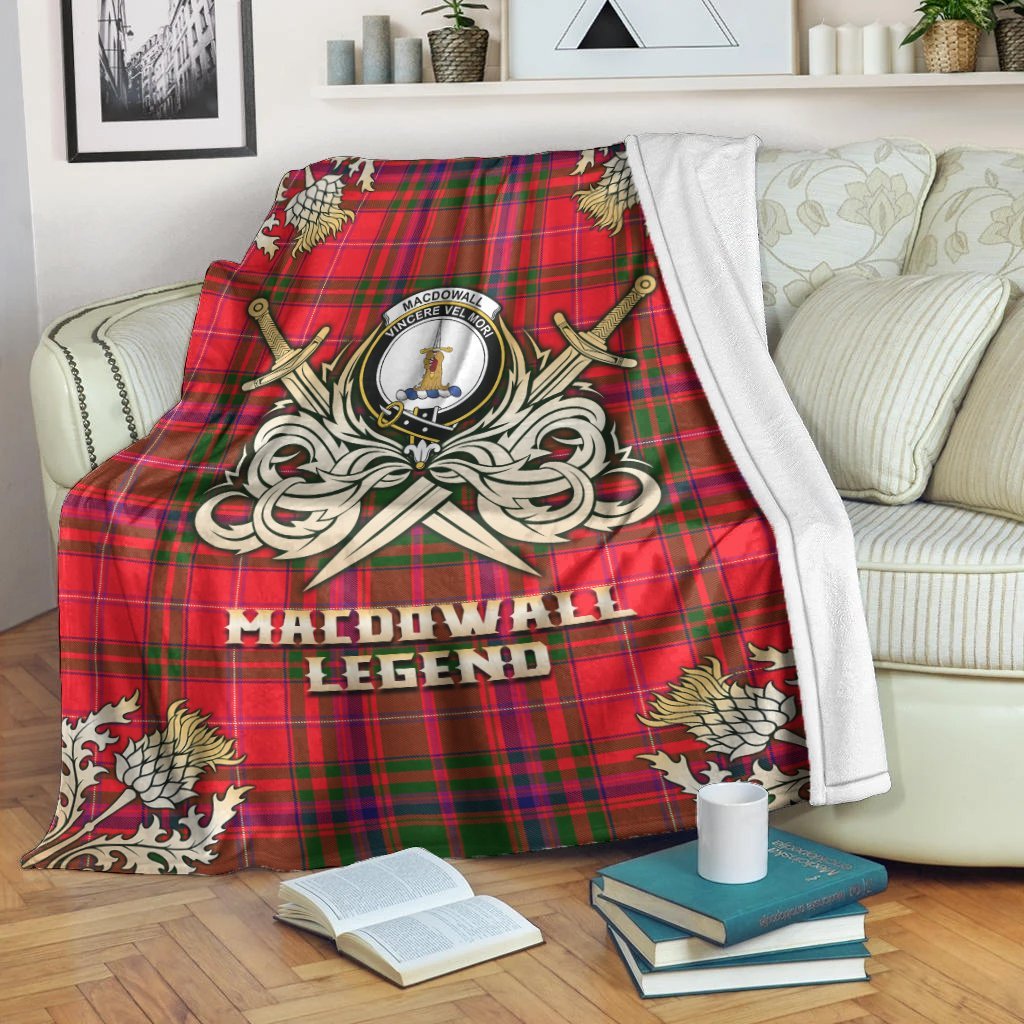 MacDowall Tartan Gold Courage Symbol Blanket