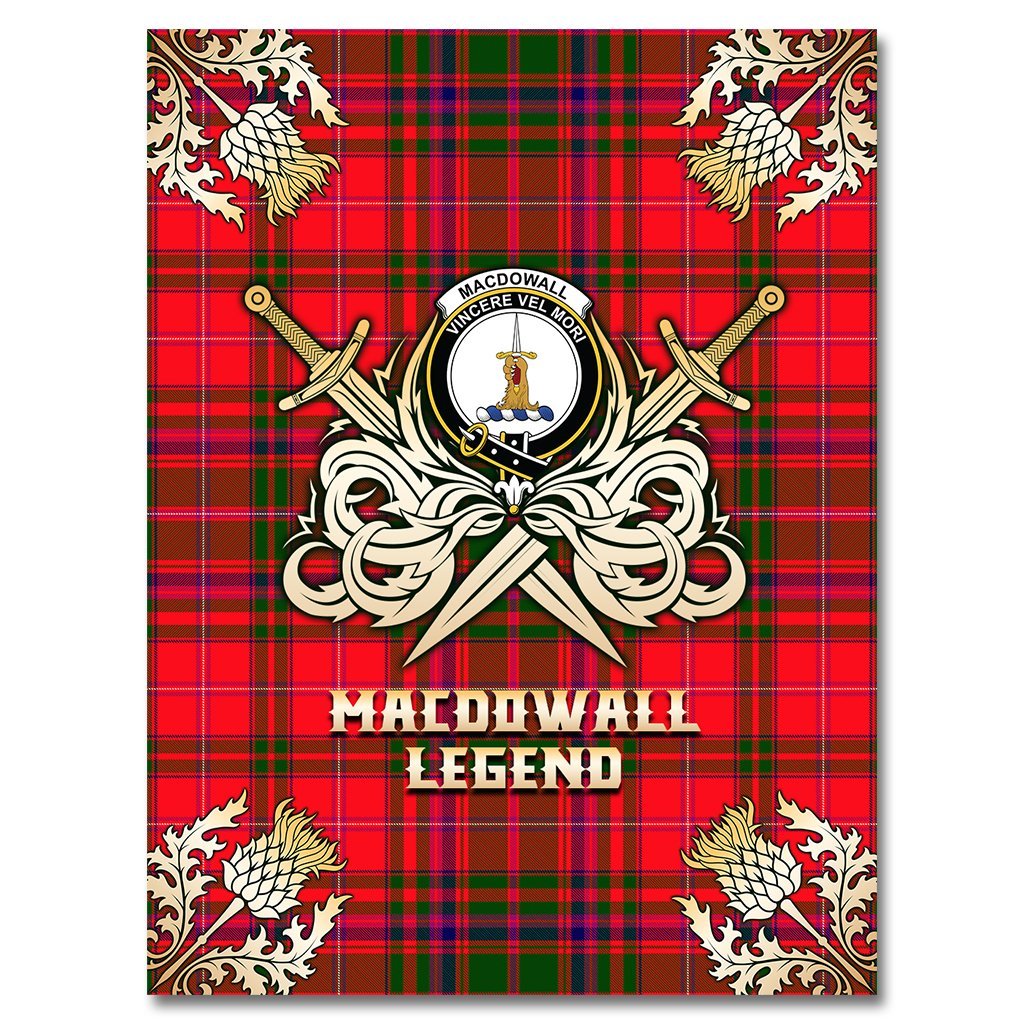 MacDowall Tartan Gold Courage Symbol Blanket