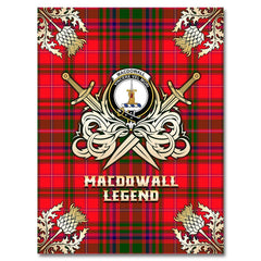 MacDowall Tartan Gold Courage Symbol Blanket