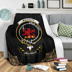 MacDuff Crest Tartan Premium Blanket Black