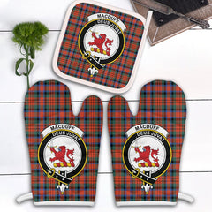 MacDuff Ancient Tartan Crest Oven Mitt And Pot Holder (2 Oven Mitts + 1 Pot Holder)