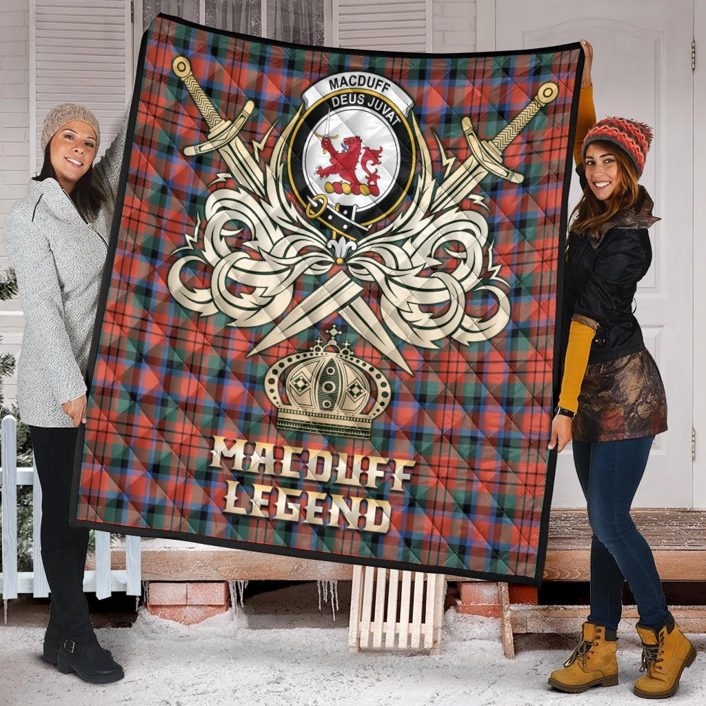 MacDuff Ancient Tartan Crest Legend Gold Royal Premium Quilt