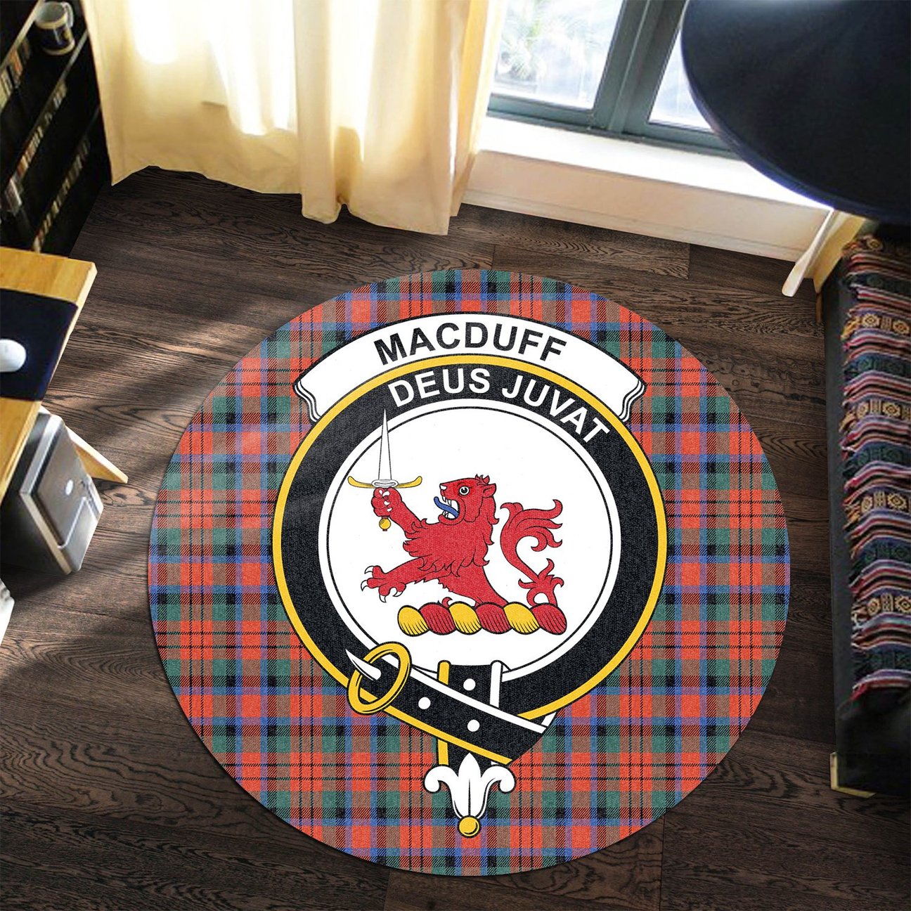 MacDuff Ancient Tartan Crest Round Rug