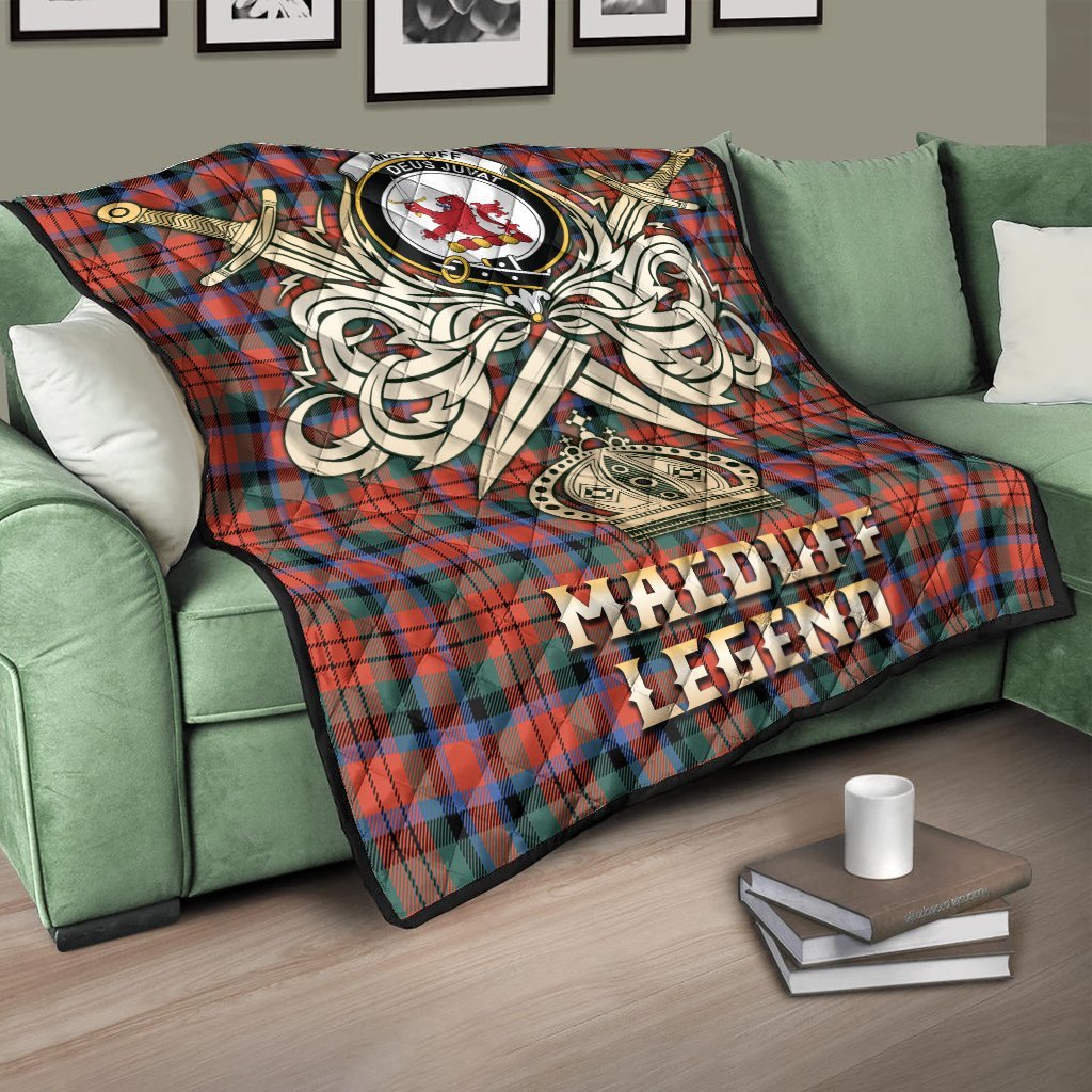 MacDuff Ancient Tartan Crest Legend Gold Royal Premium Quilt