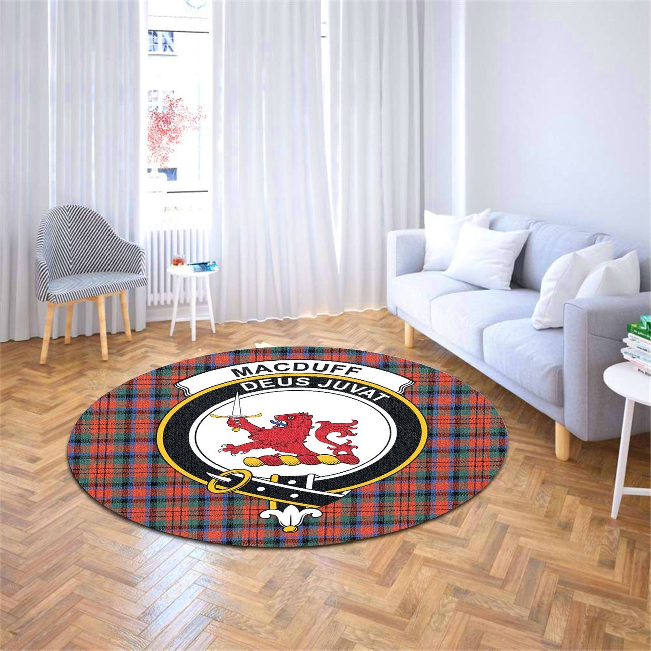 MacDuff Ancient Tartan Crest Round Rug