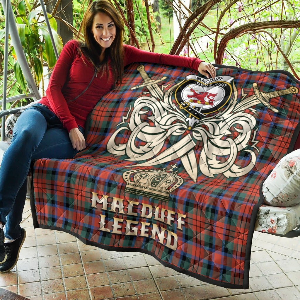 MacDuff Ancient Tartan Crest Legend Gold Royal Premium Quilt