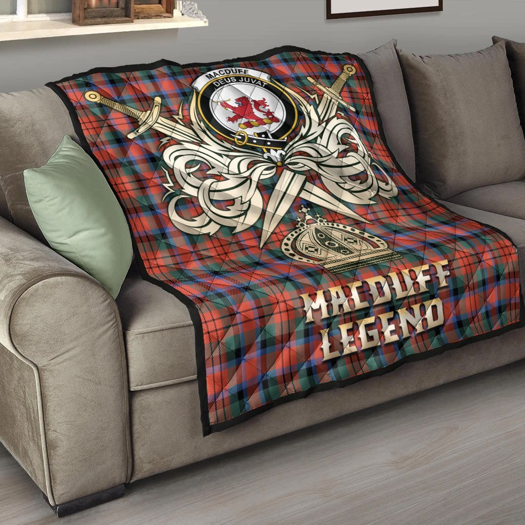 MacDuff Ancient Tartan Crest Legend Gold Royal Premium Quilt