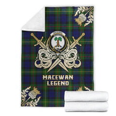 MacEwan Tartan Gold Courage Symbol Blanket