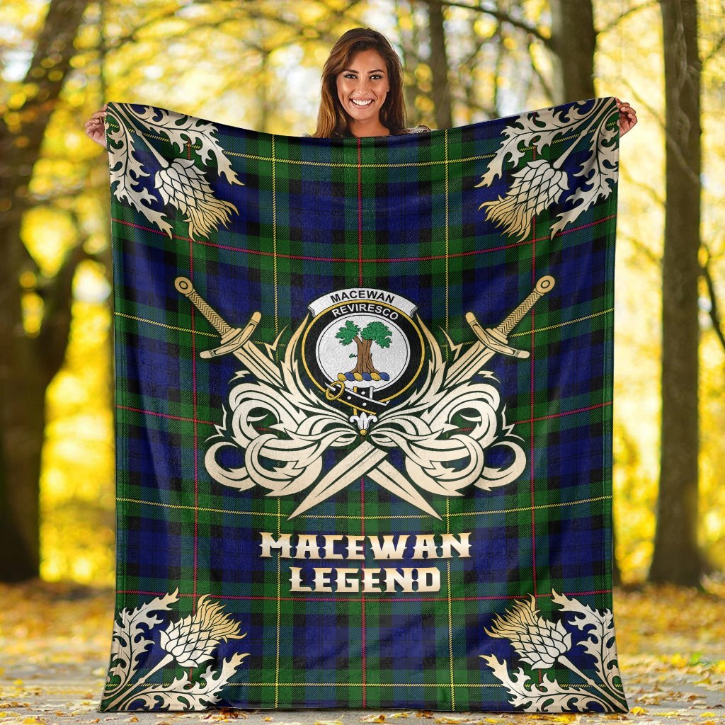 MacEwan Tartan Gold Courage Symbol Blanket