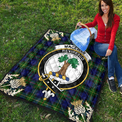 MacEwan Tartan Crest Premium Quilt - Gold Thistle Style