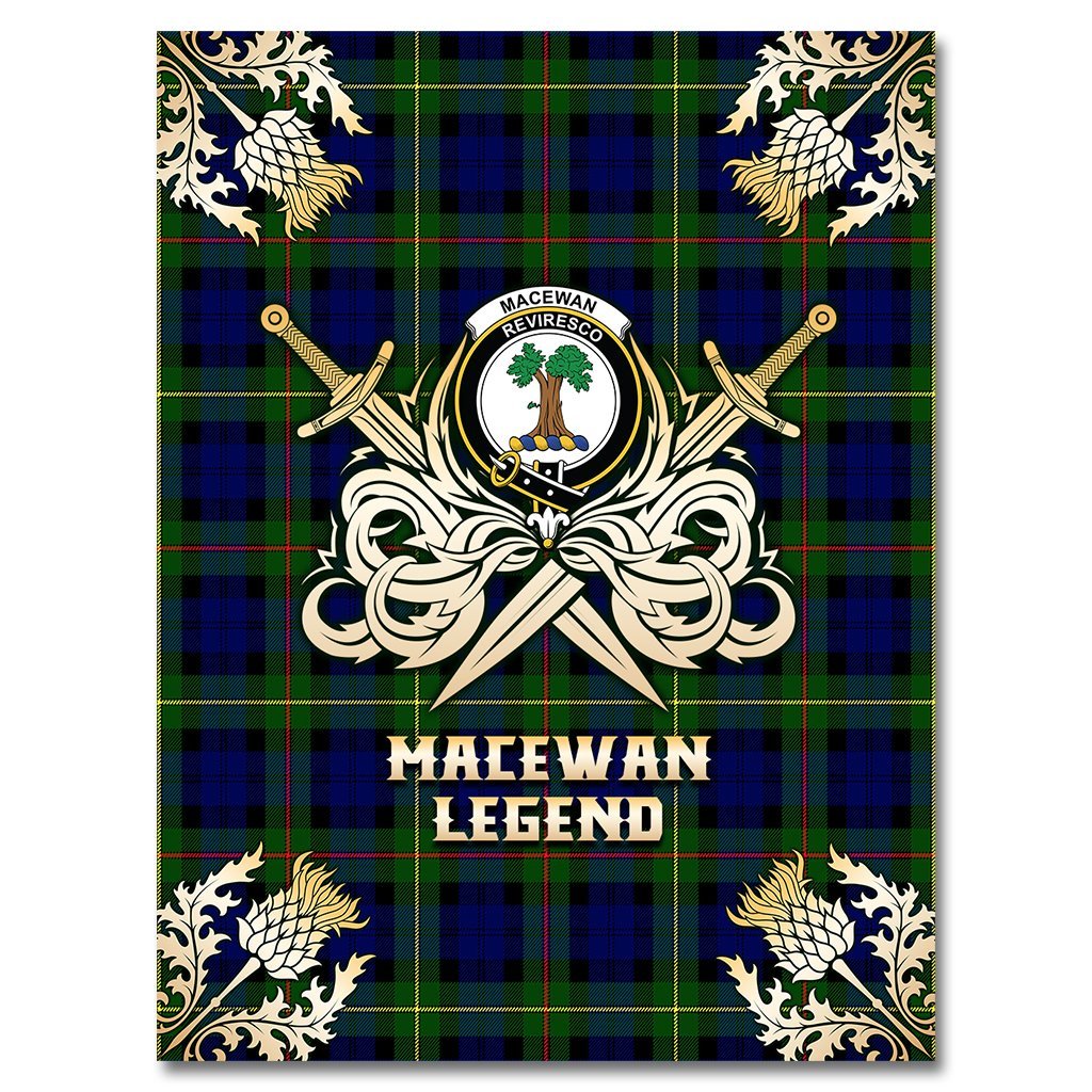 MacEwan Tartan Gold Courage Symbol Blanket