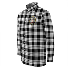 MacFarlane Black & White Ancient Tartan Long Sleeve Button Shirt