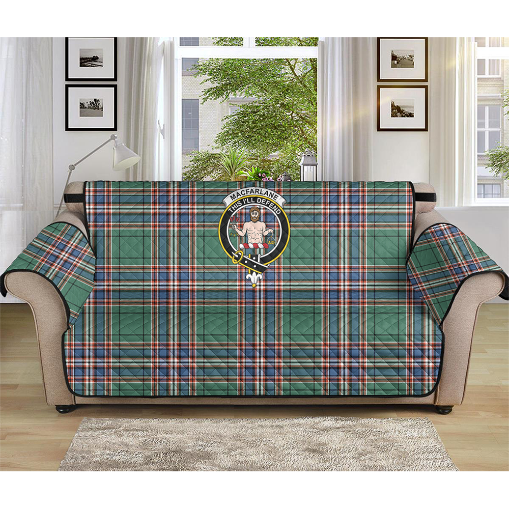 MacFarlane Black & White Ancient Tartan Crest Sofa Protector