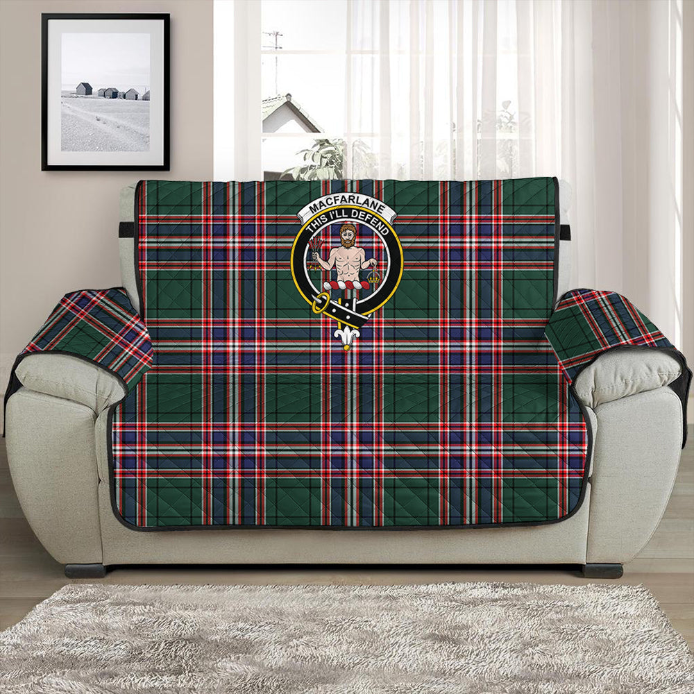 MacFarlane Black & White Tartan Crest Sofa Protector