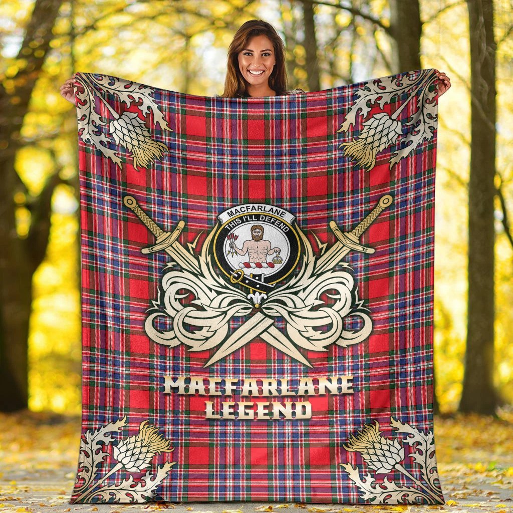 MacFarlane Modern Tartan Gold Courage Symbol Blanket