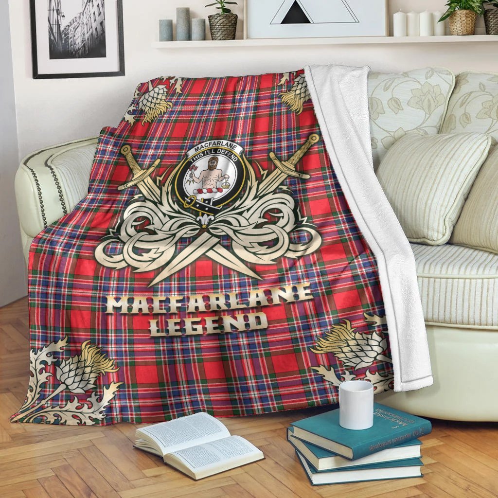 MacFarlane Modern Tartan Gold Courage Symbol Blanket