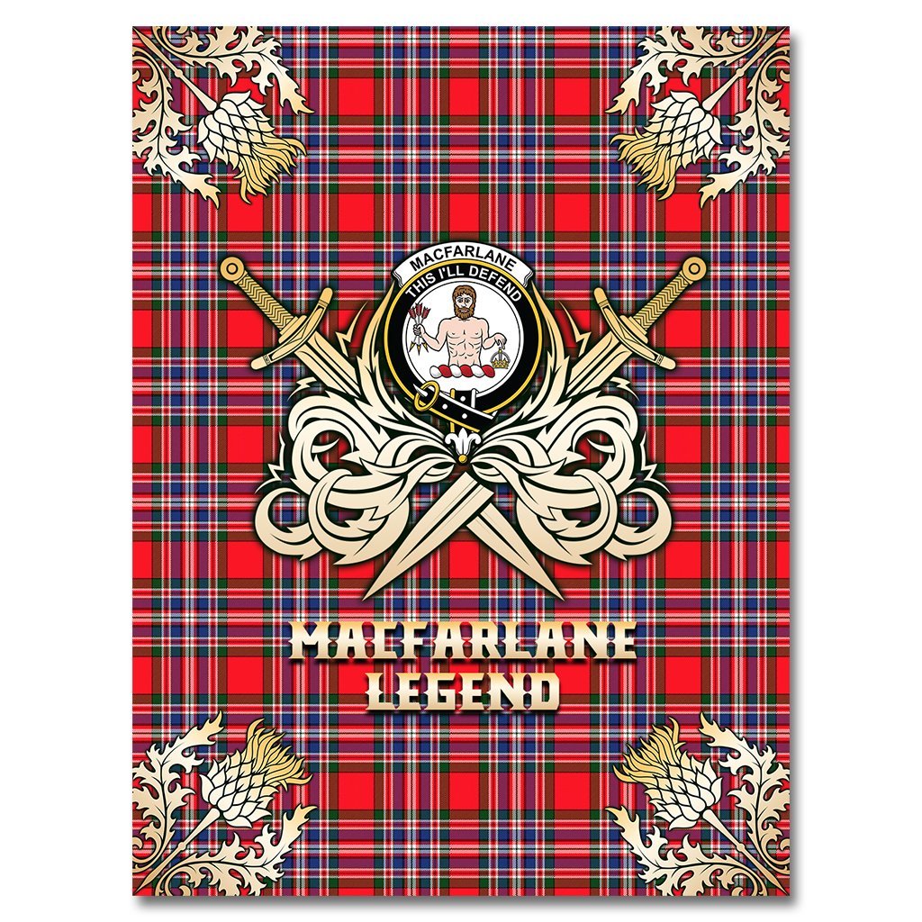 MacFarlane Modern Tartan Gold Courage Symbol Blanket