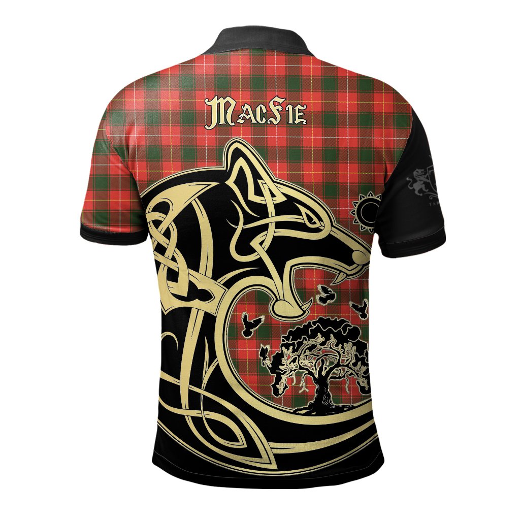 MacFie Tartan Polo Shirt Viking Wolf