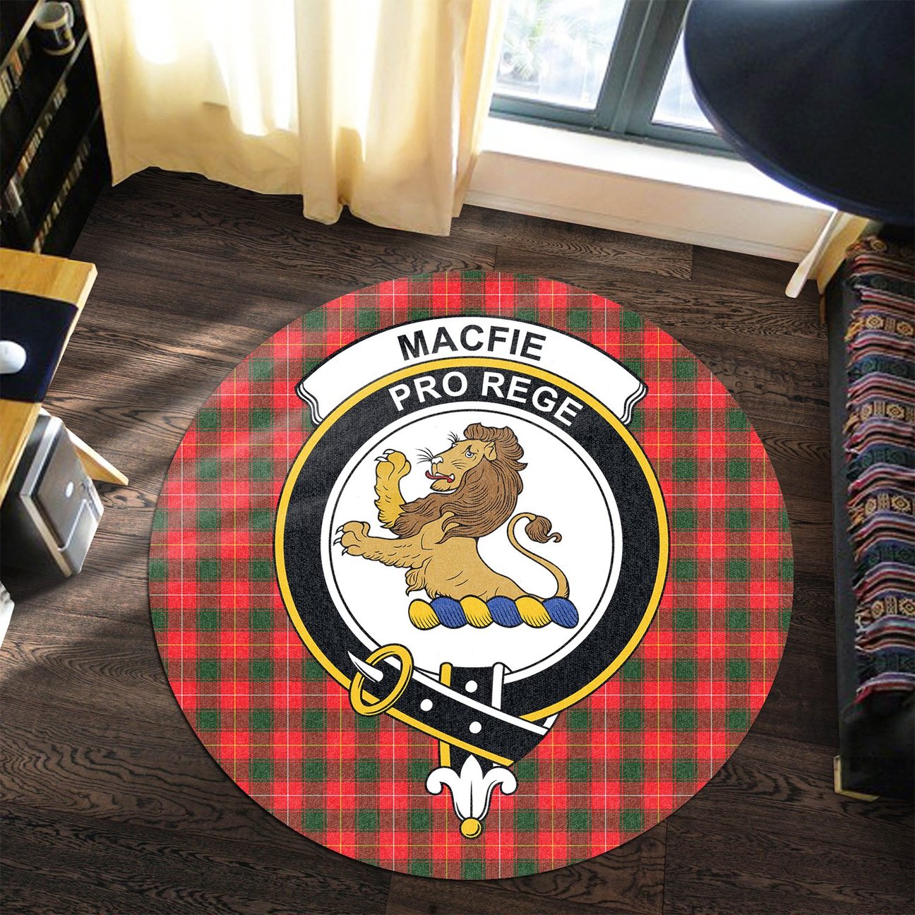 MacFie Tartan Crest Round Rug