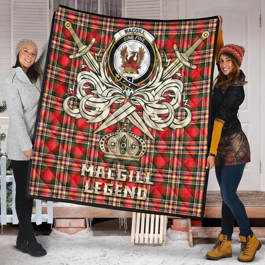 MacGill Modern Tartan Crest Legend Gold Royal Premium Quilt