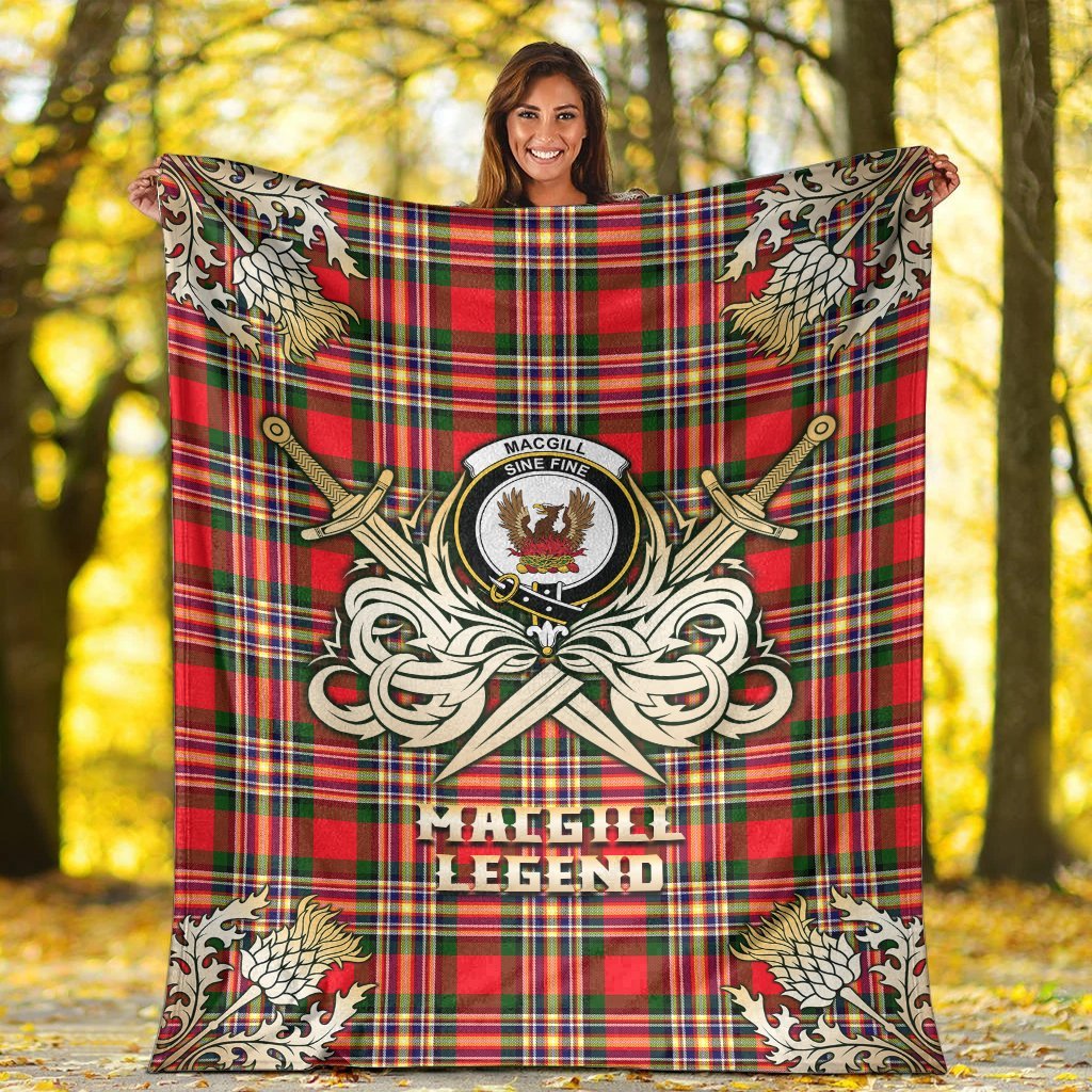 MacGill Modern Tartan Gold Courage Symbol Blanket