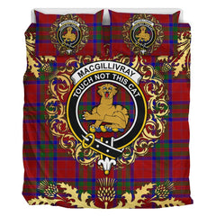 MacGillivray Tartan Crest Bedding Set - Golden Thistle Style