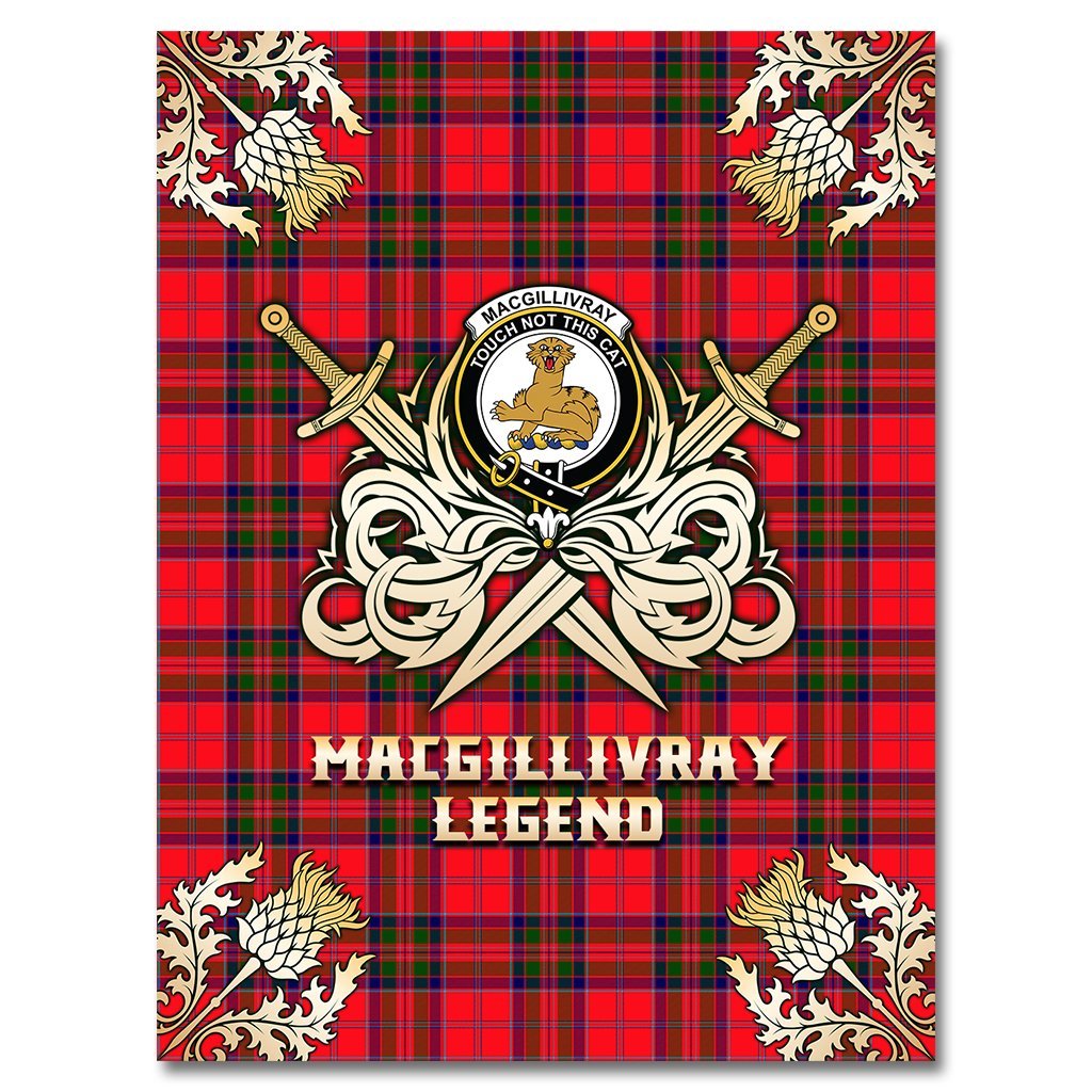 MacGillivray Modern Tartan Gold Courage Symbol Blanket