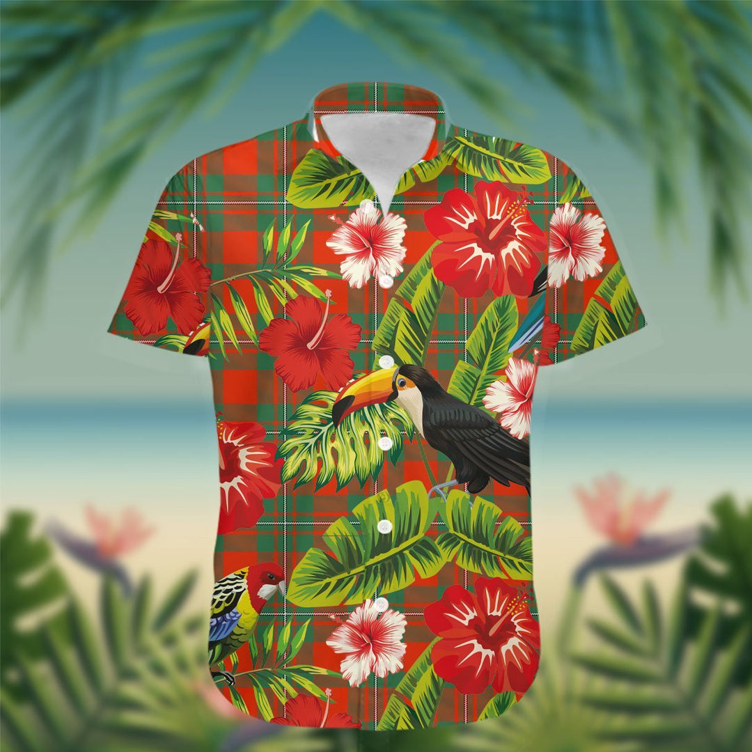 MacGregor Tartan Hawaiian Shirt Hibiscus, Coconut, Parrot, Pineapple - Tropical Garden Shirt