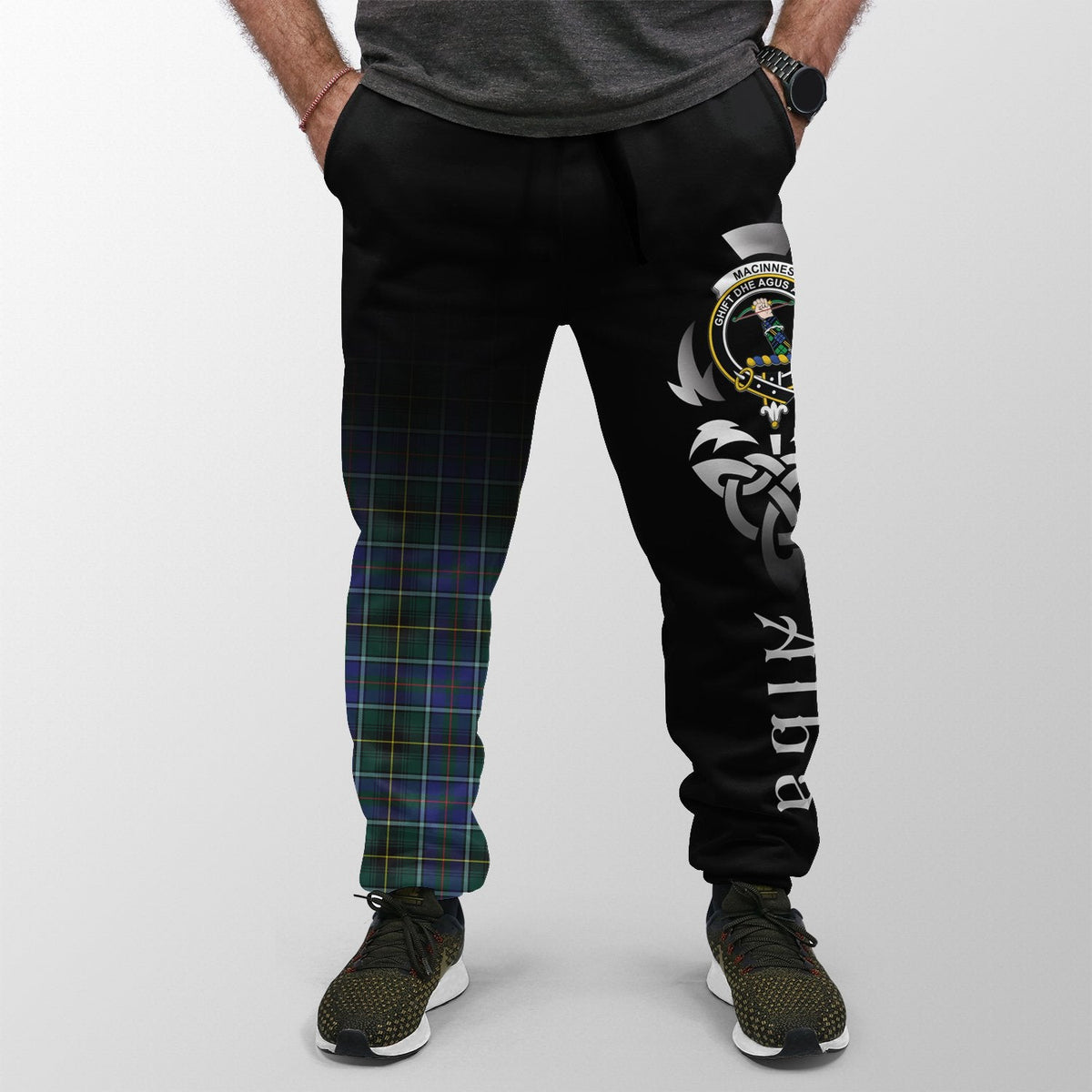 MacInnes Modern Tartan Crest Jogger Sweatpants - Alba Celtic Style