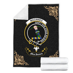 MacInnes Crest Tartan Premium Blanket Black