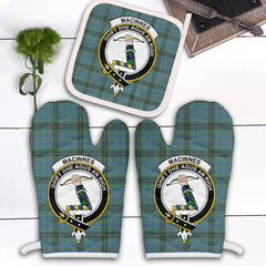 MacInnes Ancient Tartan Crest Oven Mitt And Pot Holder (2 Oven Mitts + 1 Pot Holder)