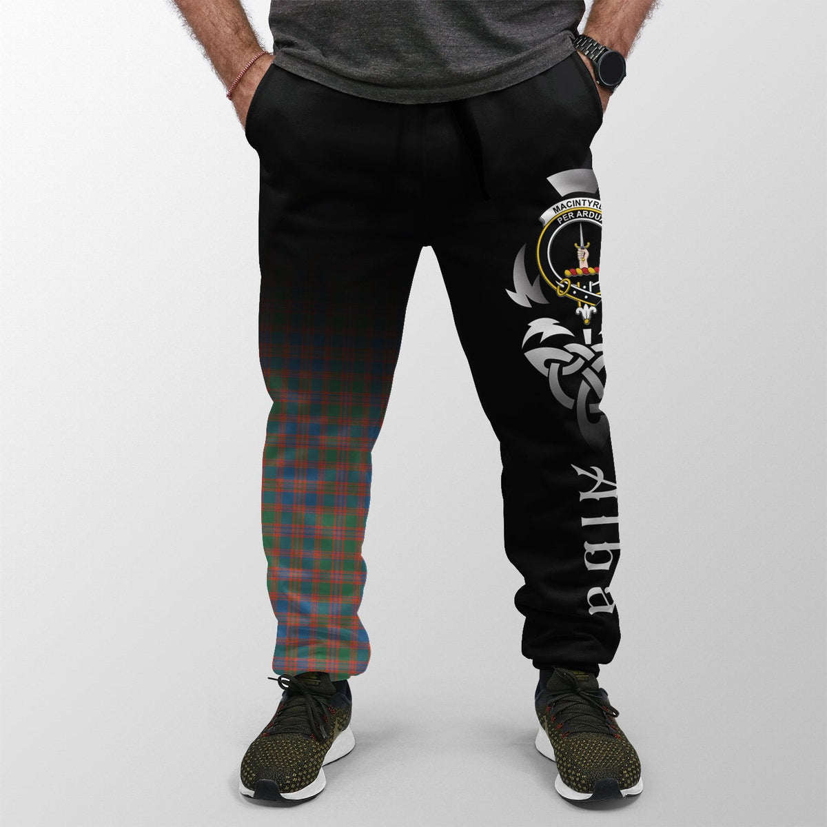 MacIntyre Ancient Tartan Crest Jogger Sweatpants - Alba Celtic Style