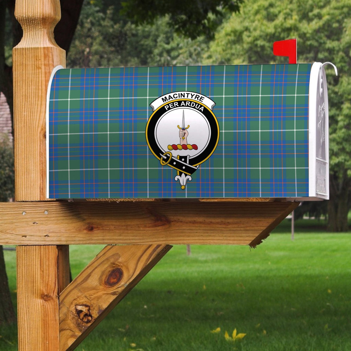 MacIntyre Hunting Ancient Tartan Crest Mailbox