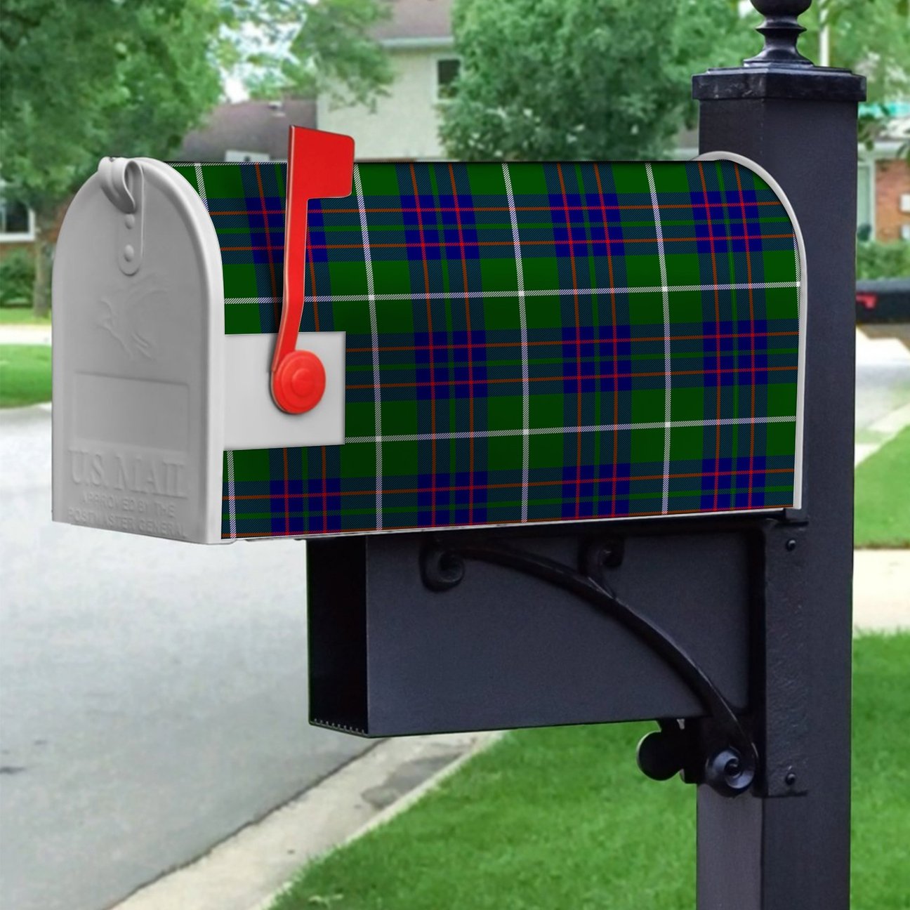 MacIntyre Hunting Modern Tartan Crest Mailbox