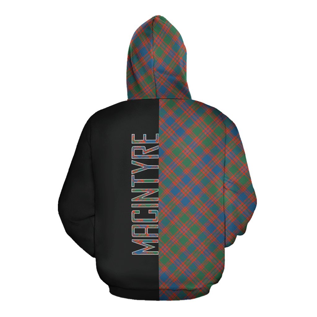 MacIntyre Ancient Tartan Hoodie Half of Me - Cross Style