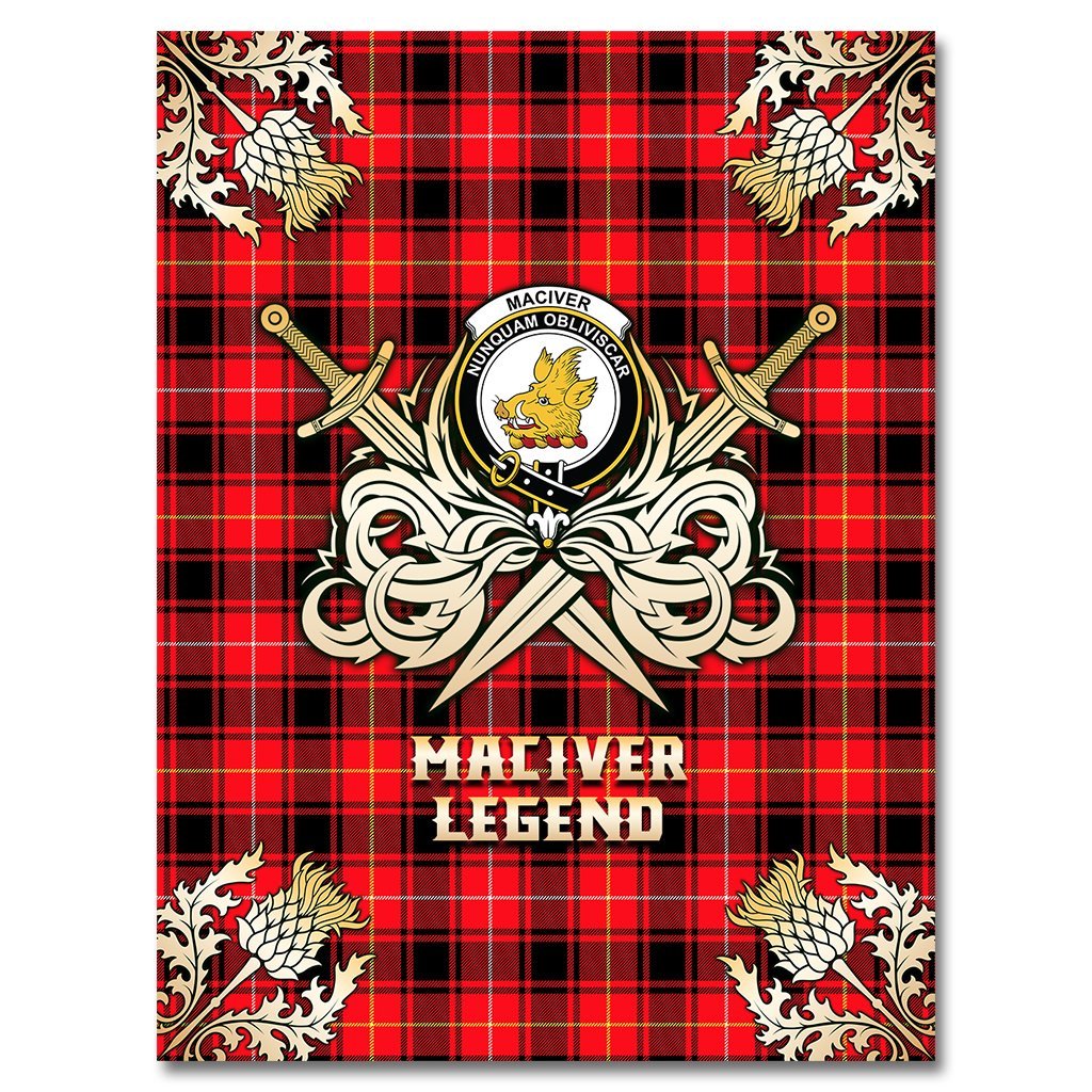 MacIver Modern Tartan Gold Courage Symbol Blanket