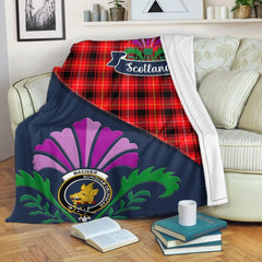 MacIver Tartan Crest Premium Blanket - Thistle Style