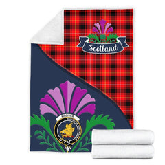 MacIver Tartan Crest Premium Blanket - Thistle Style