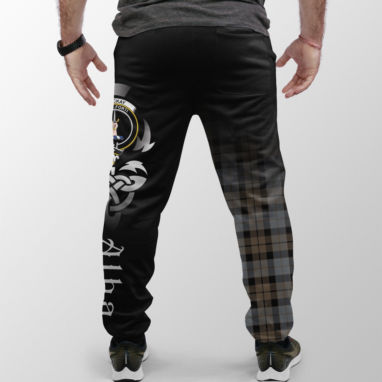 MacKay Weathered Tartan Crest Jogger Sweatpants - Alba Celtic Style