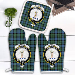 MacKay Ancient Tartan Crest Oven Mitt And Pot Holder (2 Oven Mitts + 1 Pot Holder)