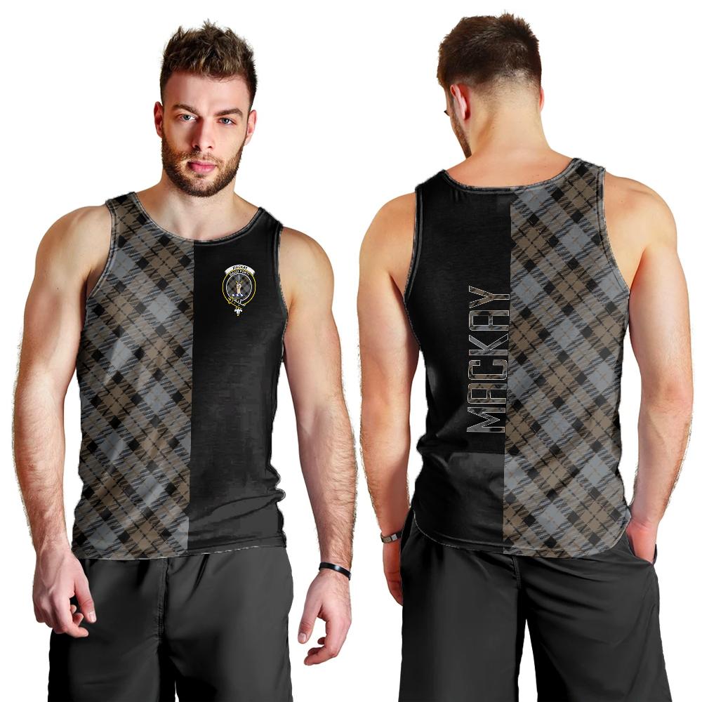 MacKay Weathered Tartan Crest Men's Tank Top - Cross Style