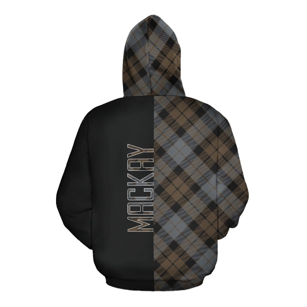 MacKay Weathered Tartan Hoodie Half of Me - Cross Style