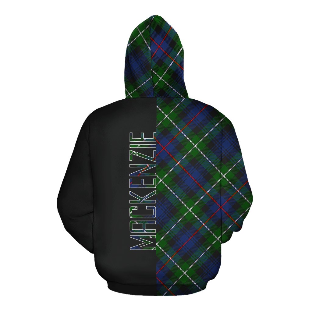 MacKenzie Modern Tartan Hoodie Half of Me - Cross Style