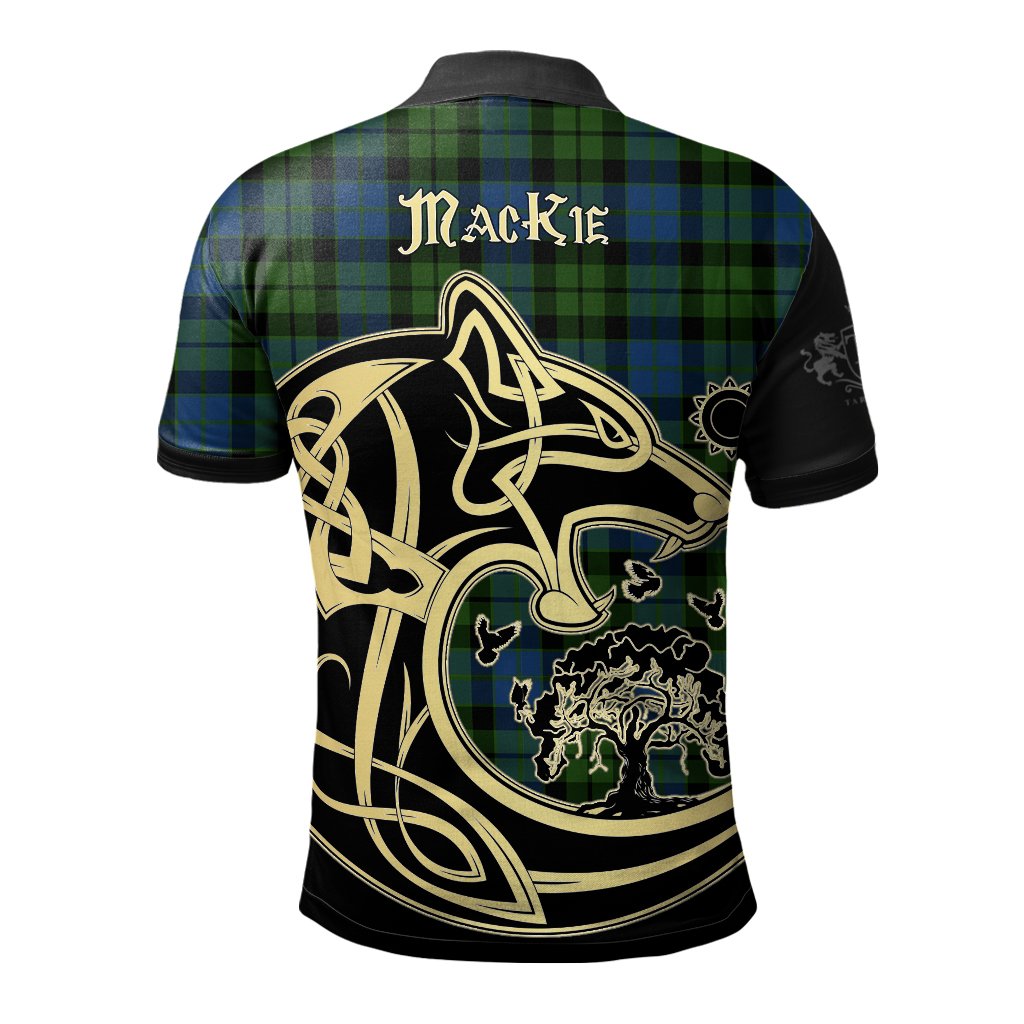 MacKie Tartan Polo Shirt Viking Wolf