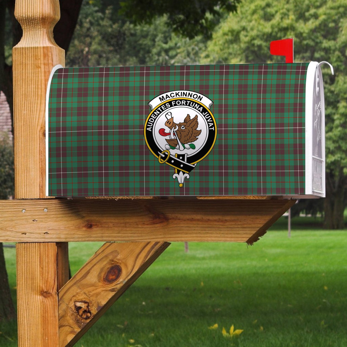 MacKinnon Hunting Ancient Tartan Crest Mailbox