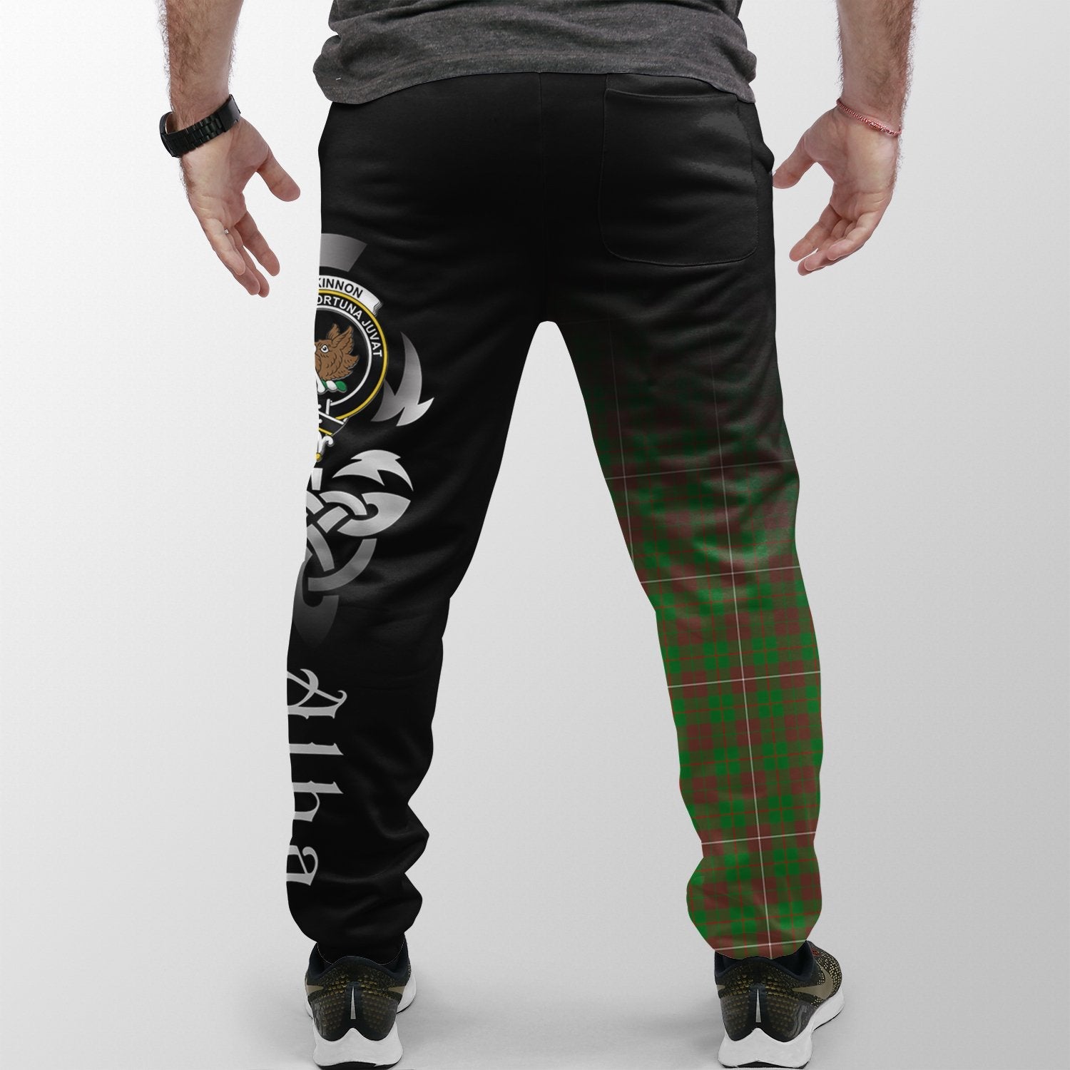 MacKinnon Hunting Modern Tartan Crest Jogger Sweatpants - Alba Celtic Style