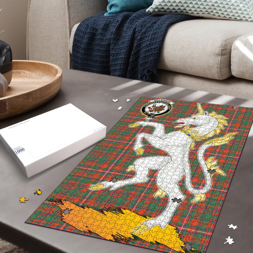 MacKinnon Ancient Tartan Crest Unicorn Scotland Jigsaw Puzzles