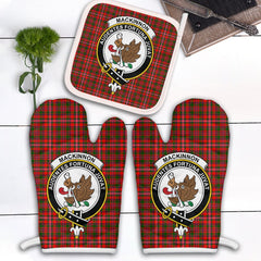 MacKinnon Modern Tartan Crest Oven Mitt And Pot Holder (2 Oven Mitts + 1 Pot Holder)