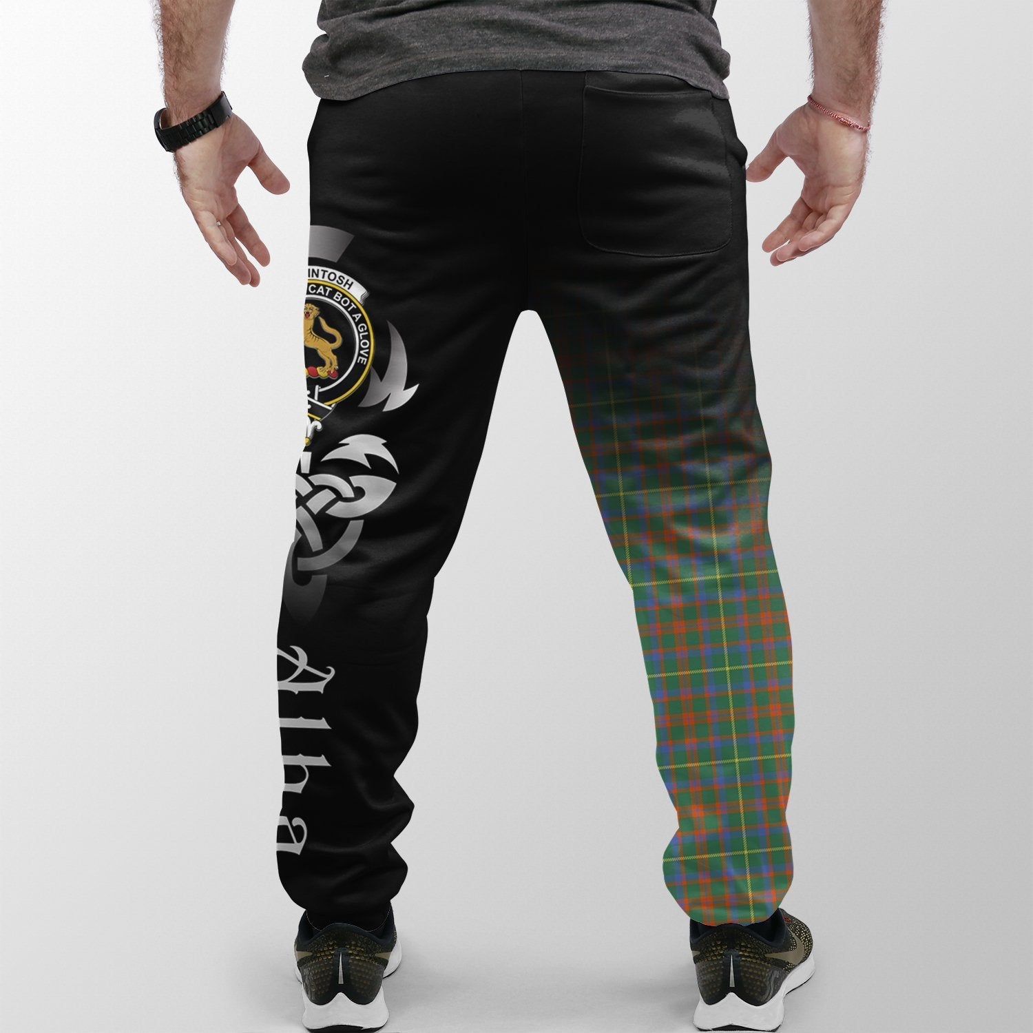 MacKintosh Hunting Ancient Tartan Crest Jogger Sweatpants - Alba Celtic Style