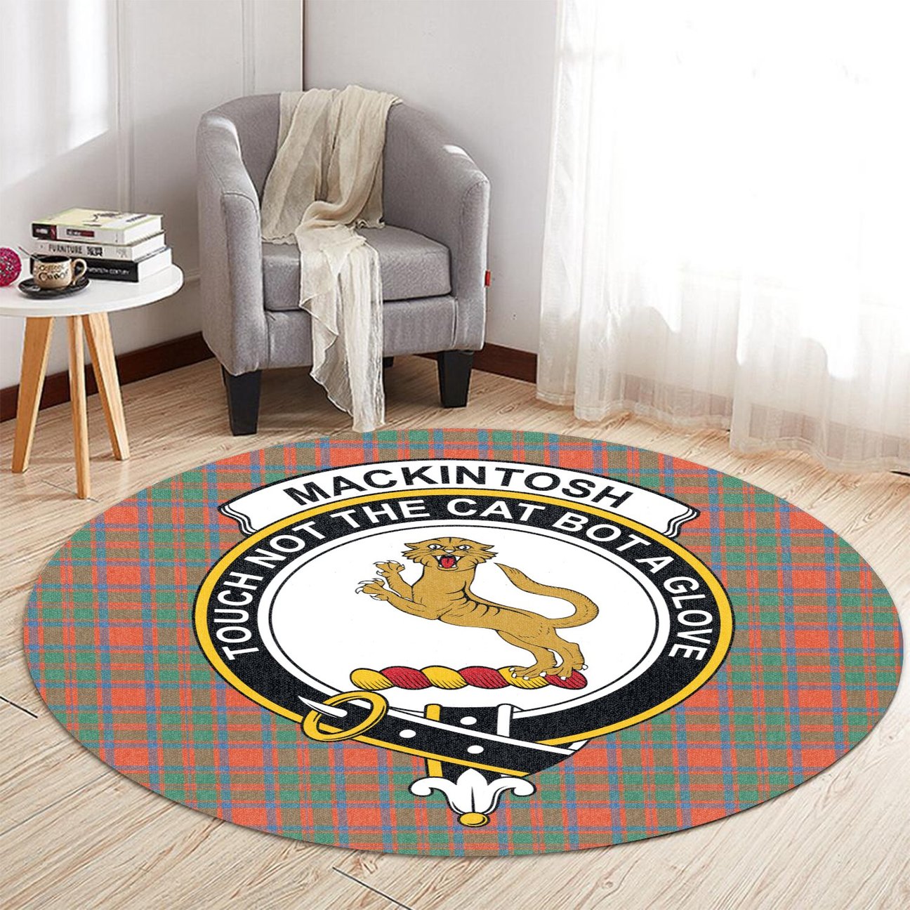 MacKintosh Ancient Tartan Crest Round Rug